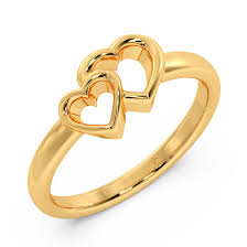 gold heart shape ring for women